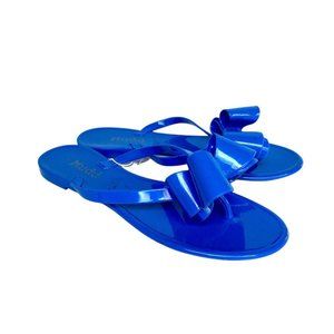 Mudd women's bow jelly flip-flaps slide blue sandal NEW